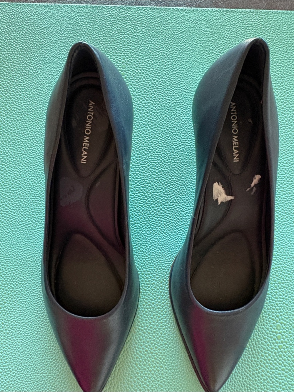 NWT ANTONIO MELANI Navy Pointed-Toe 2 inch Heels size 6 M
